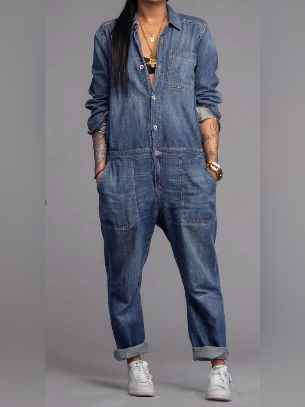 NWT Women’s relaxed fit denim coveralls jumpsuit